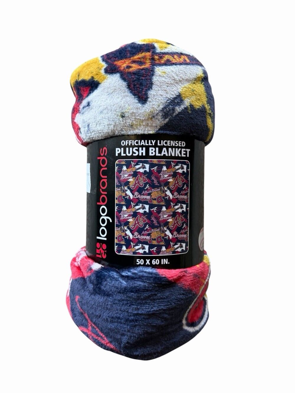 NEW Atlanta Braves Logo Brands 50"x60" Plush Fleece Blanket Throw Official NWT